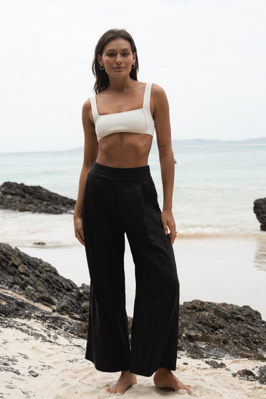 LILLY PILLY Ivy linen pants in Black