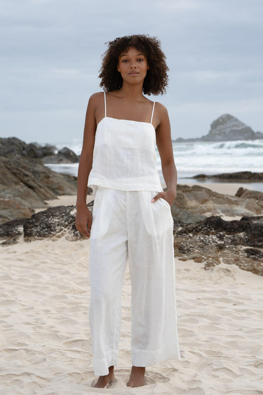 LILLY PILLY Ivy linen pants in Ivory