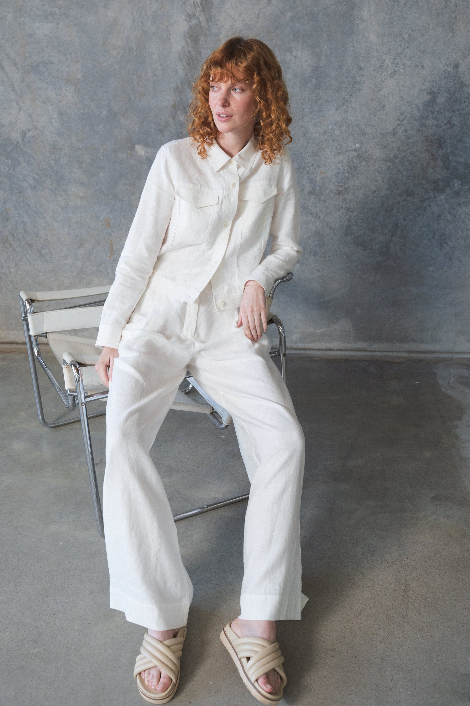 LILLY PILLY Milly linen jacket in Ivory