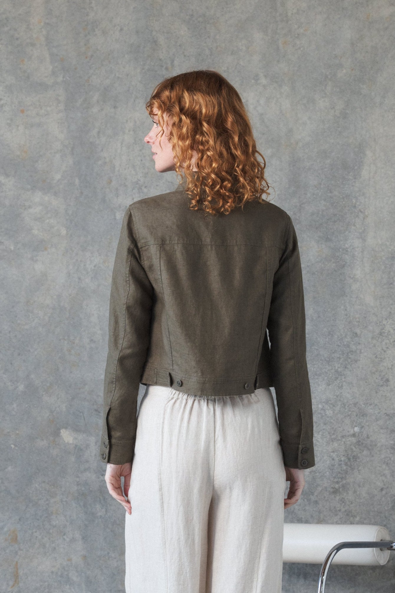 LILLY PILLY Milly linen jacket in Khaki