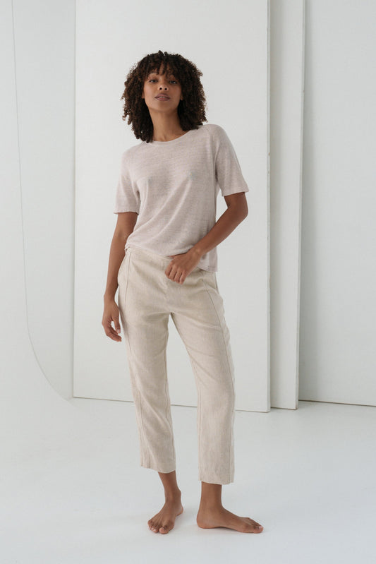 LILLY PILLY Emer oatmeal linen pants