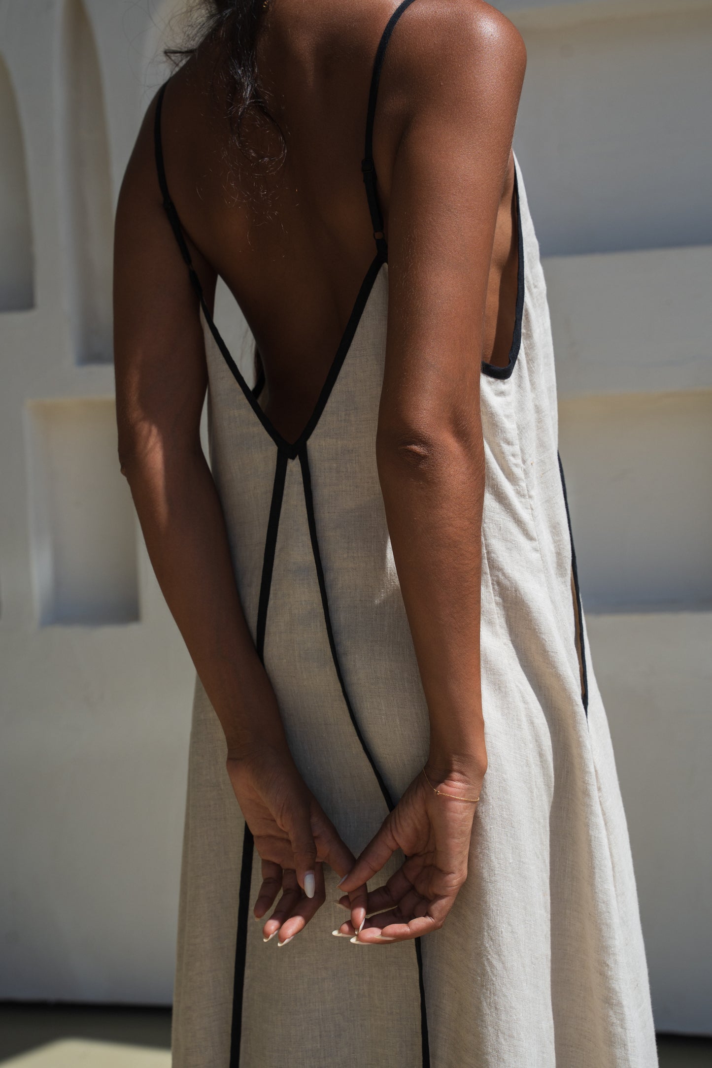 AZALEA OATMEAL LINEN DRESS