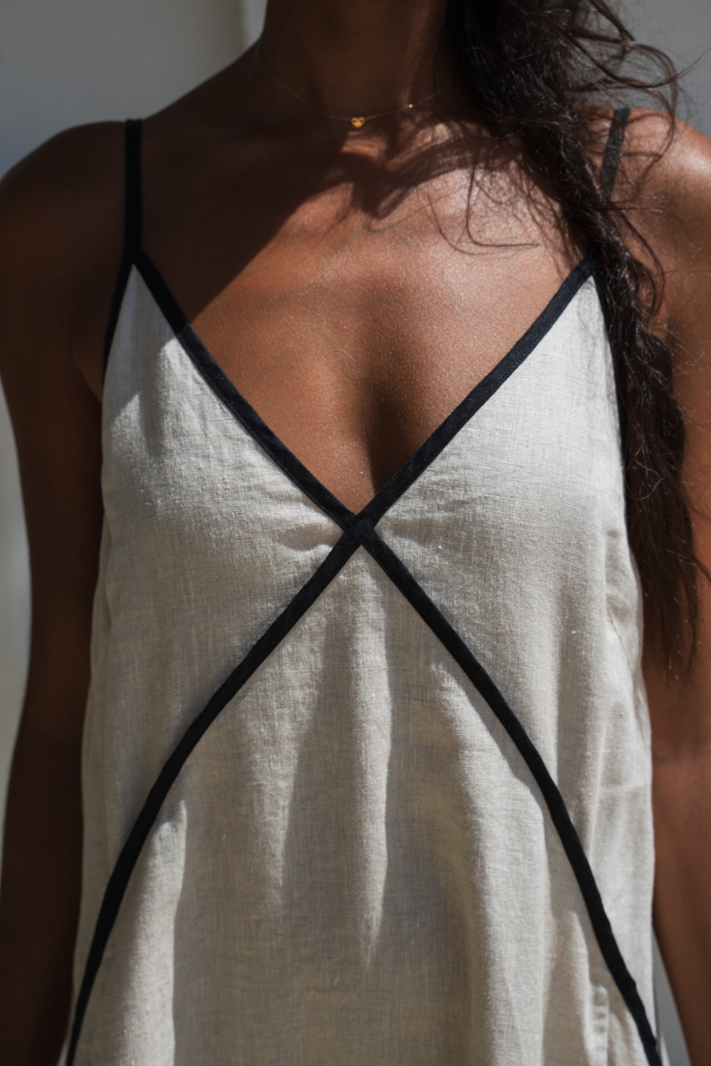 AZALEA OATMEAL LINEN DRESS