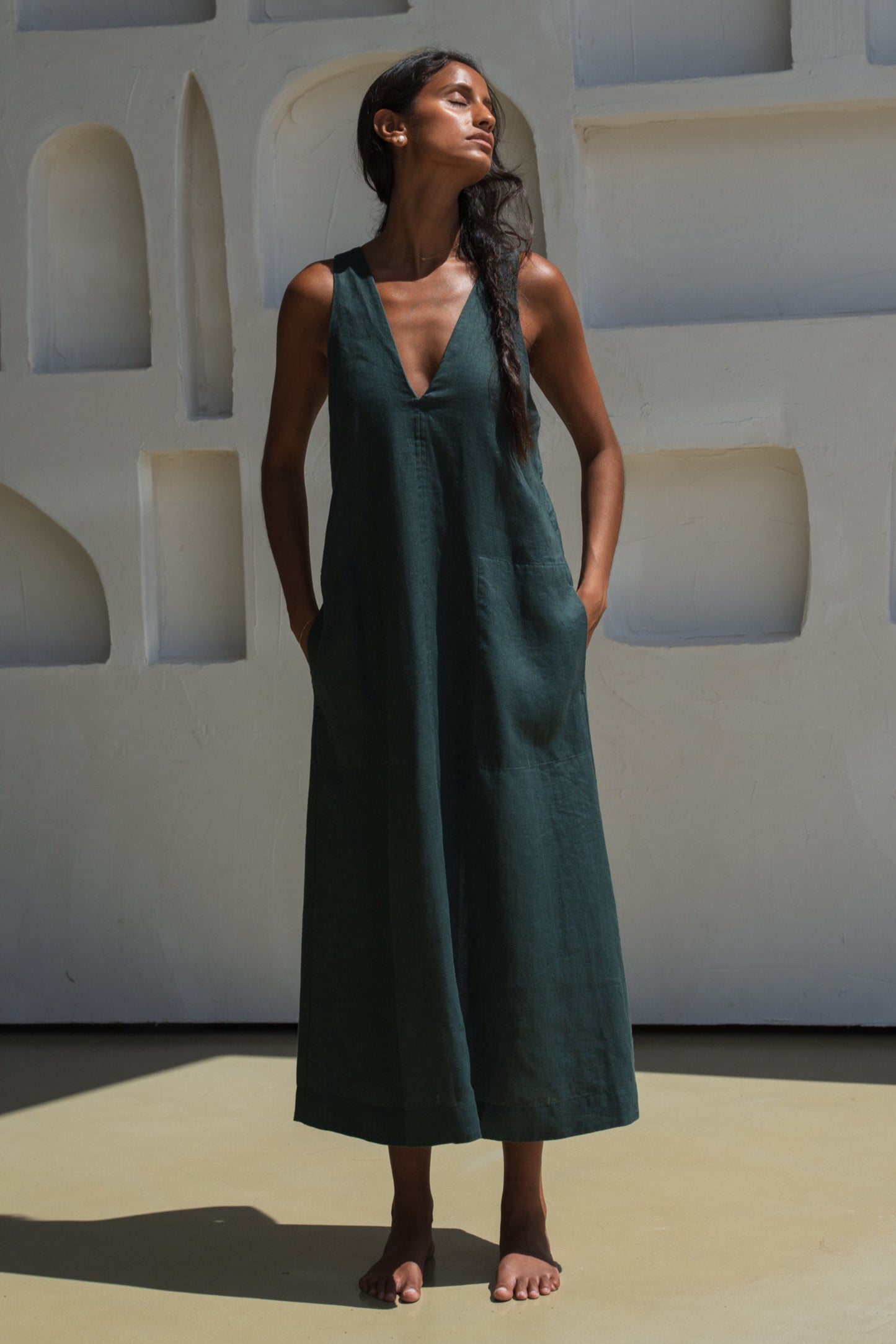 IRIS FOREST LINEN DRESS