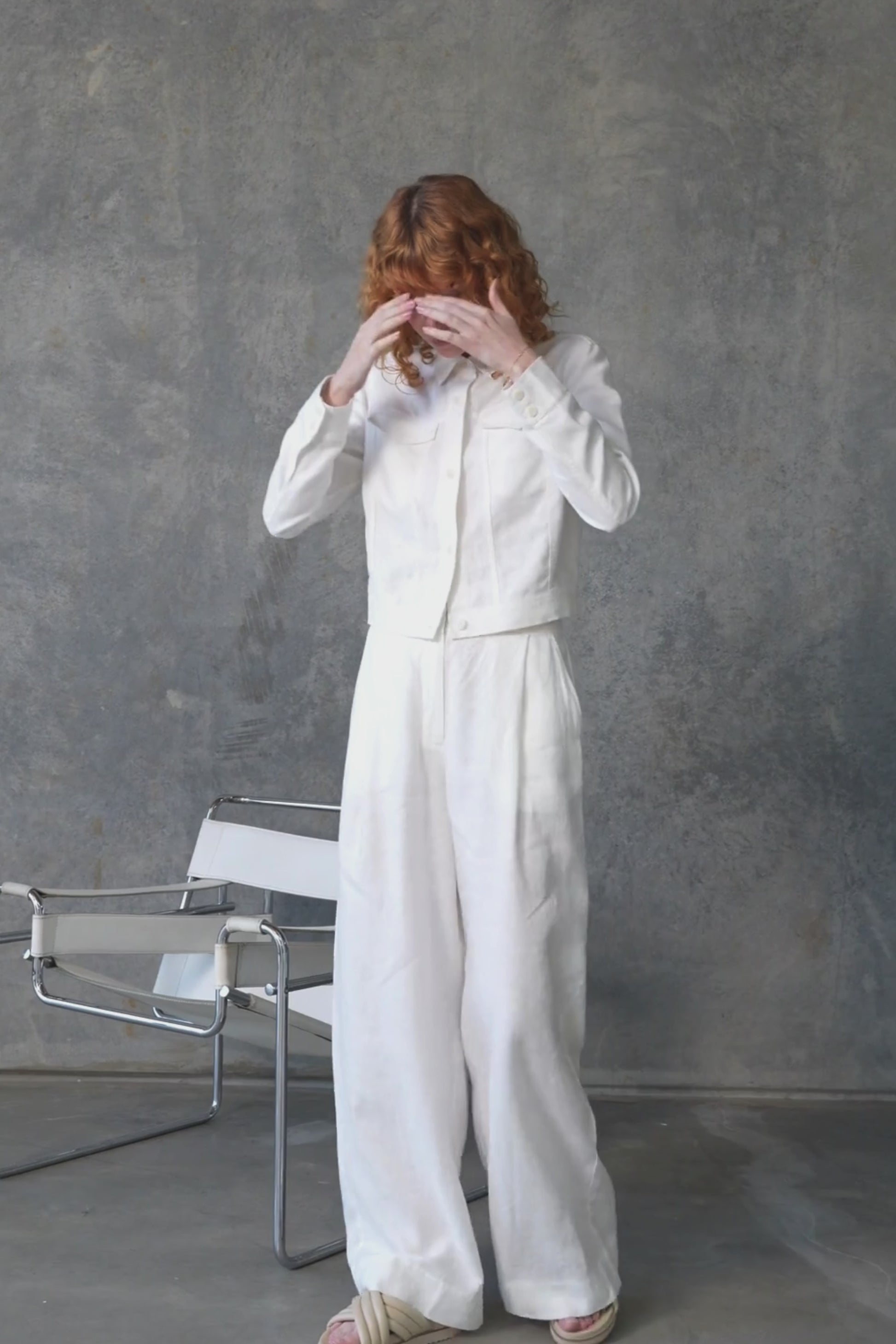 LILLY PILLY Milly linen jacket in Ivory