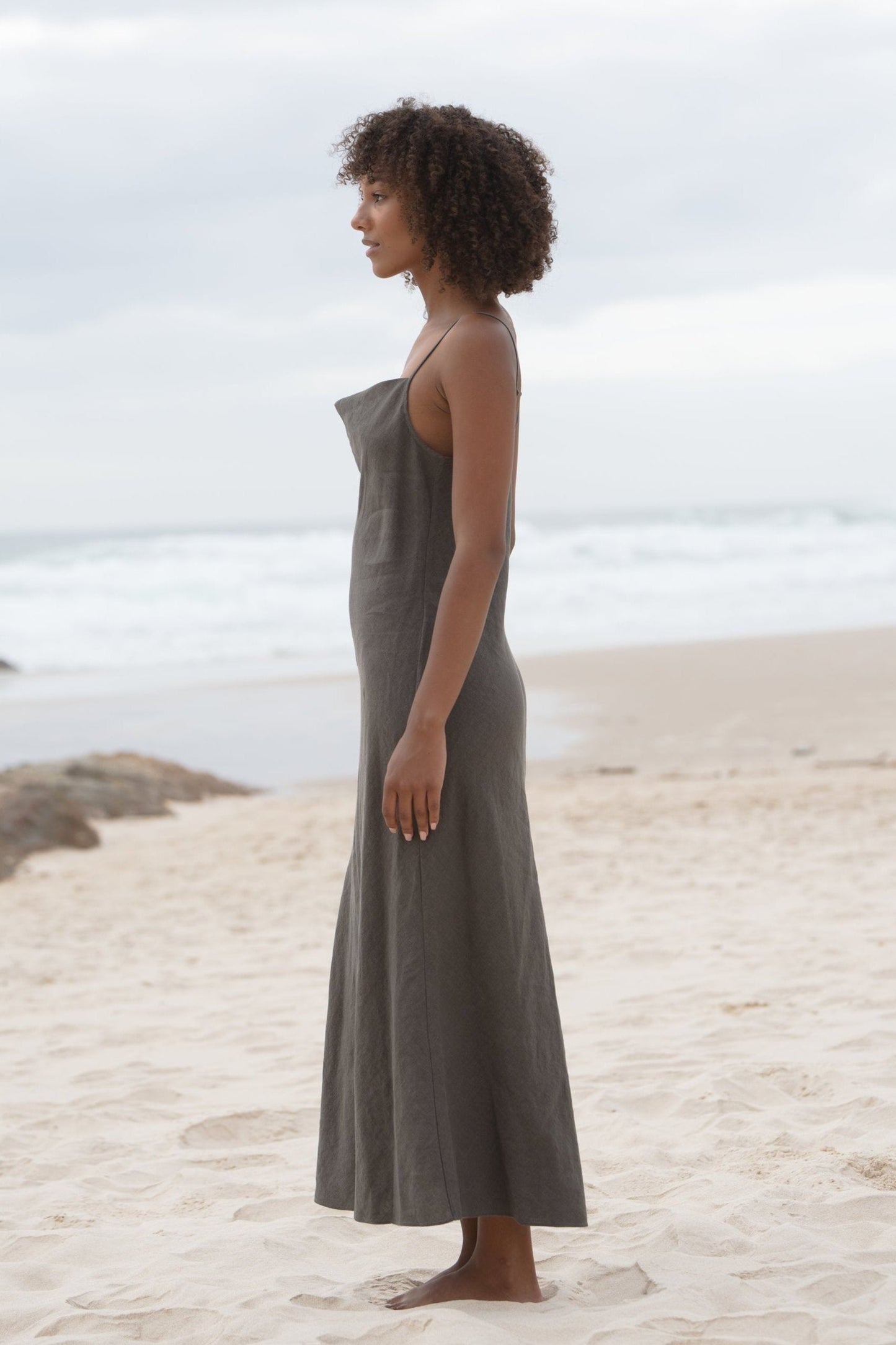 LILLY PILLY Allegria linen dress in Khaki