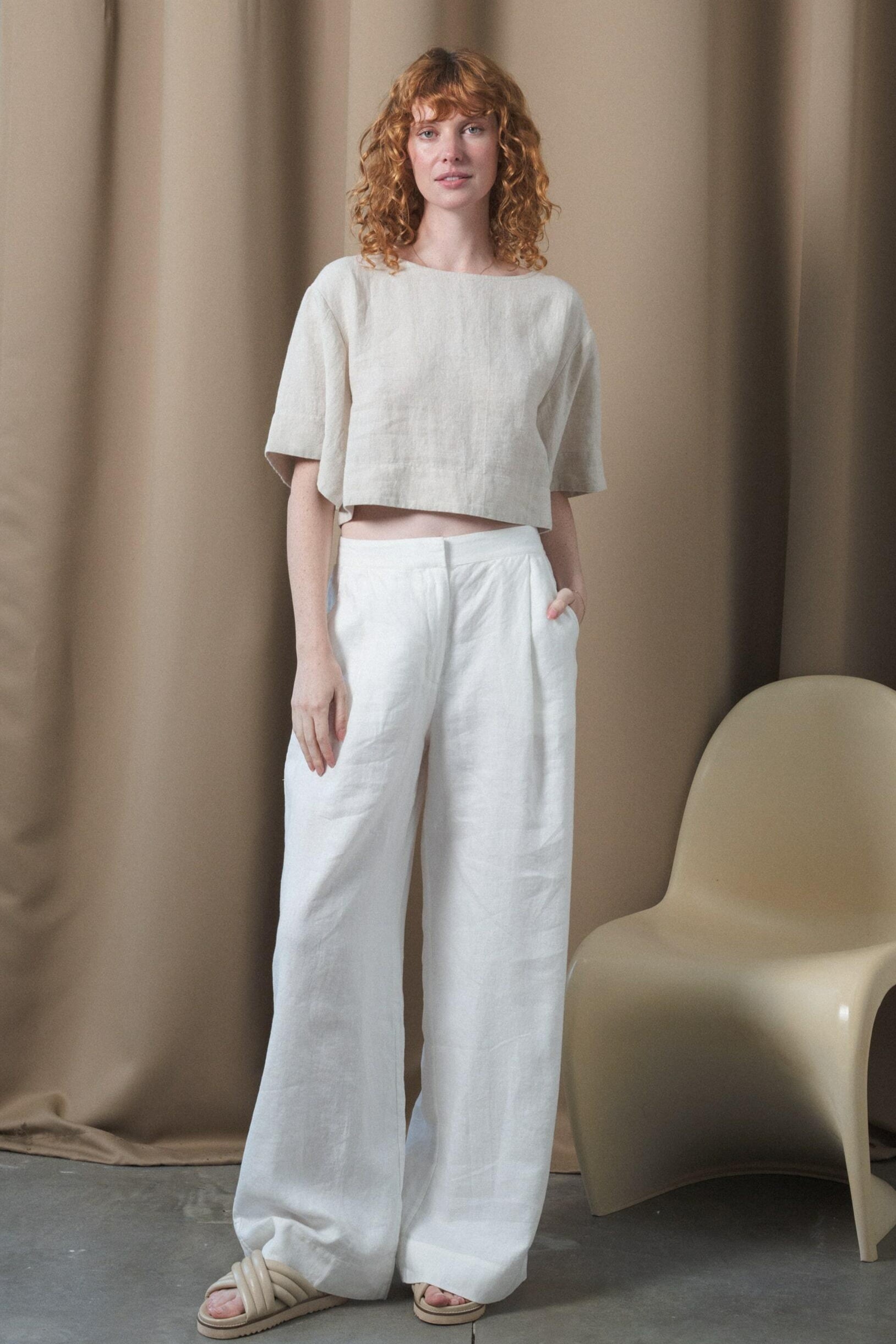 LILLY PILLY Oli linen pants in Ivory