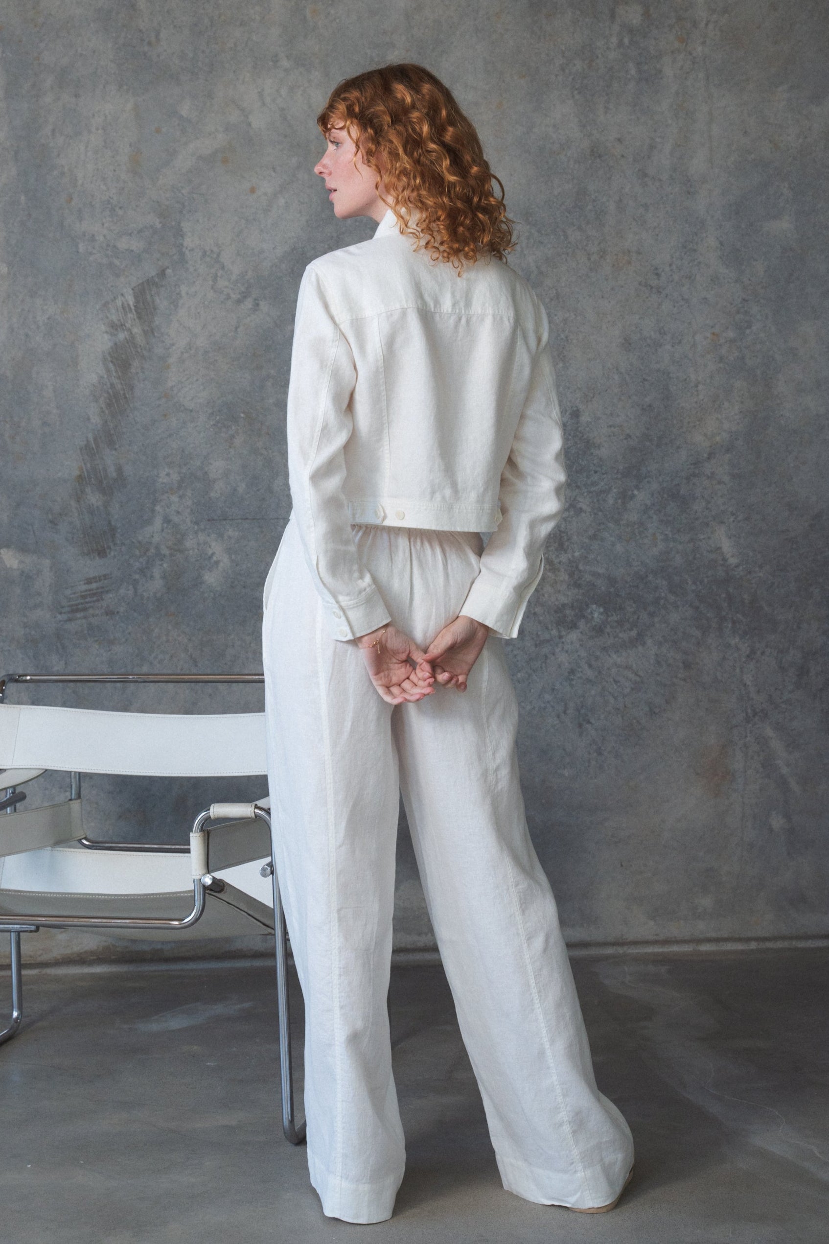 LILLY PILLY Milly linen jacket in Ivory