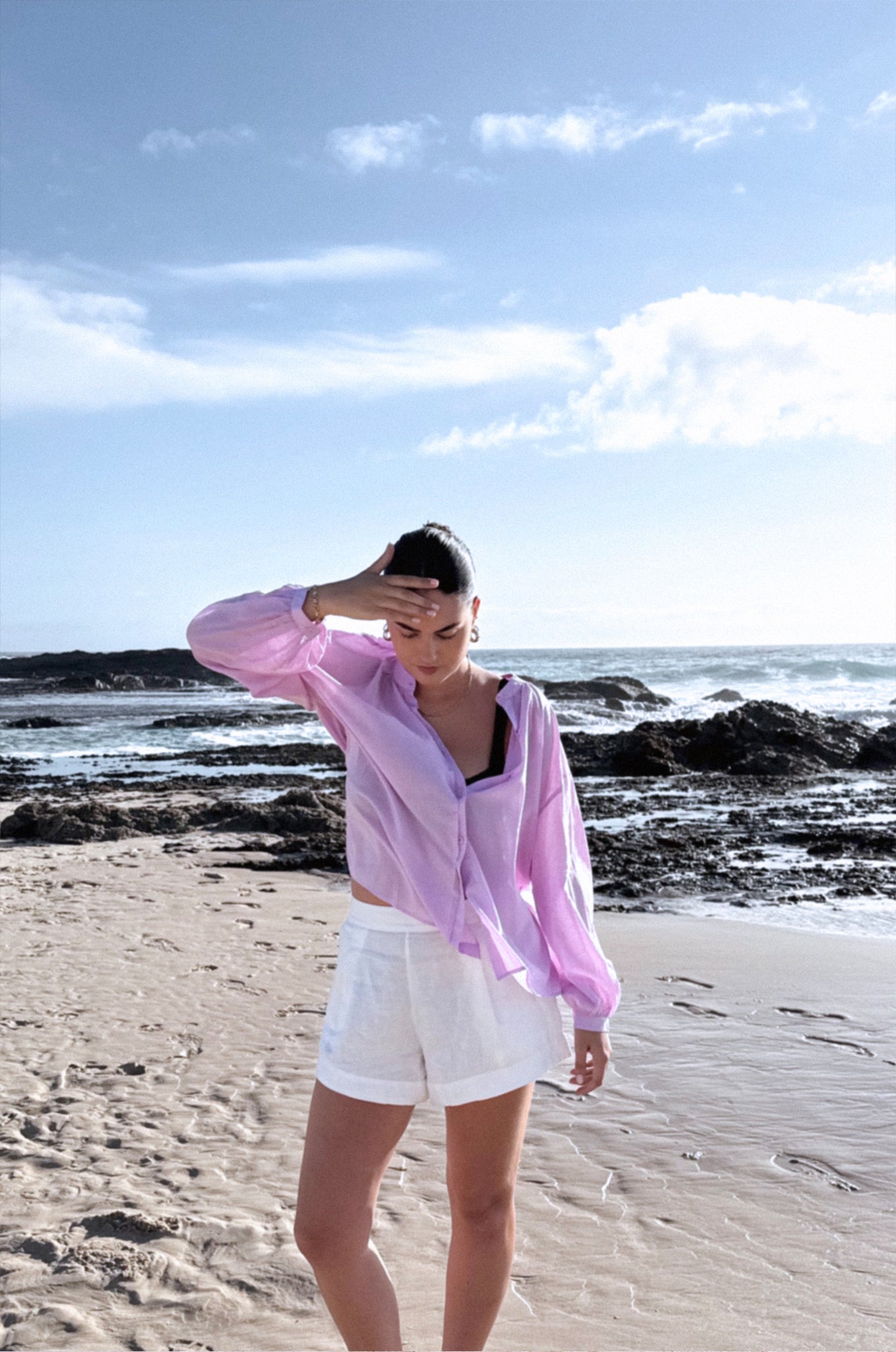 EMBER ORCHID COTTON VOILE SHIRT