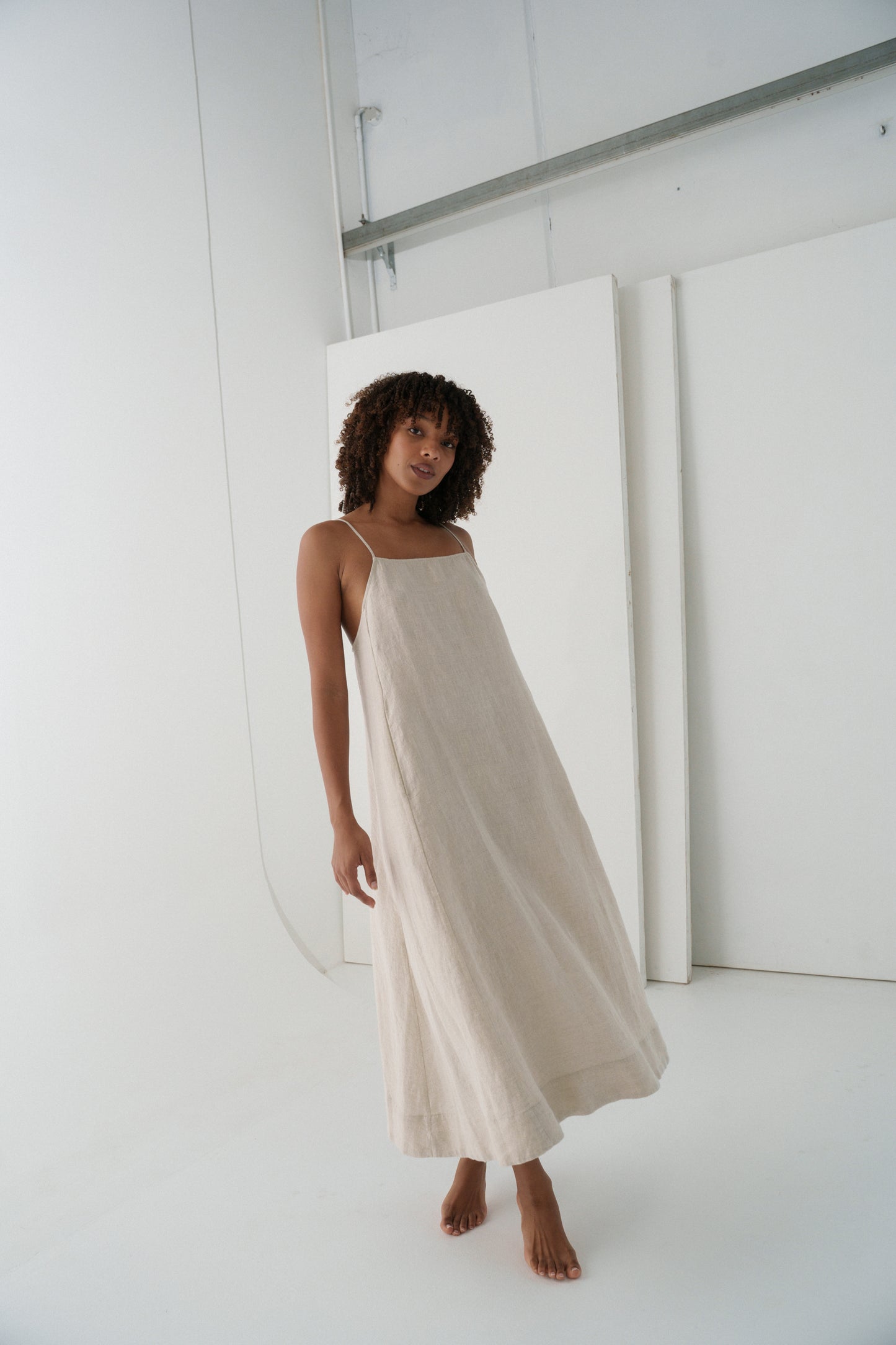 COCO OATMEAL LINEN DRESS