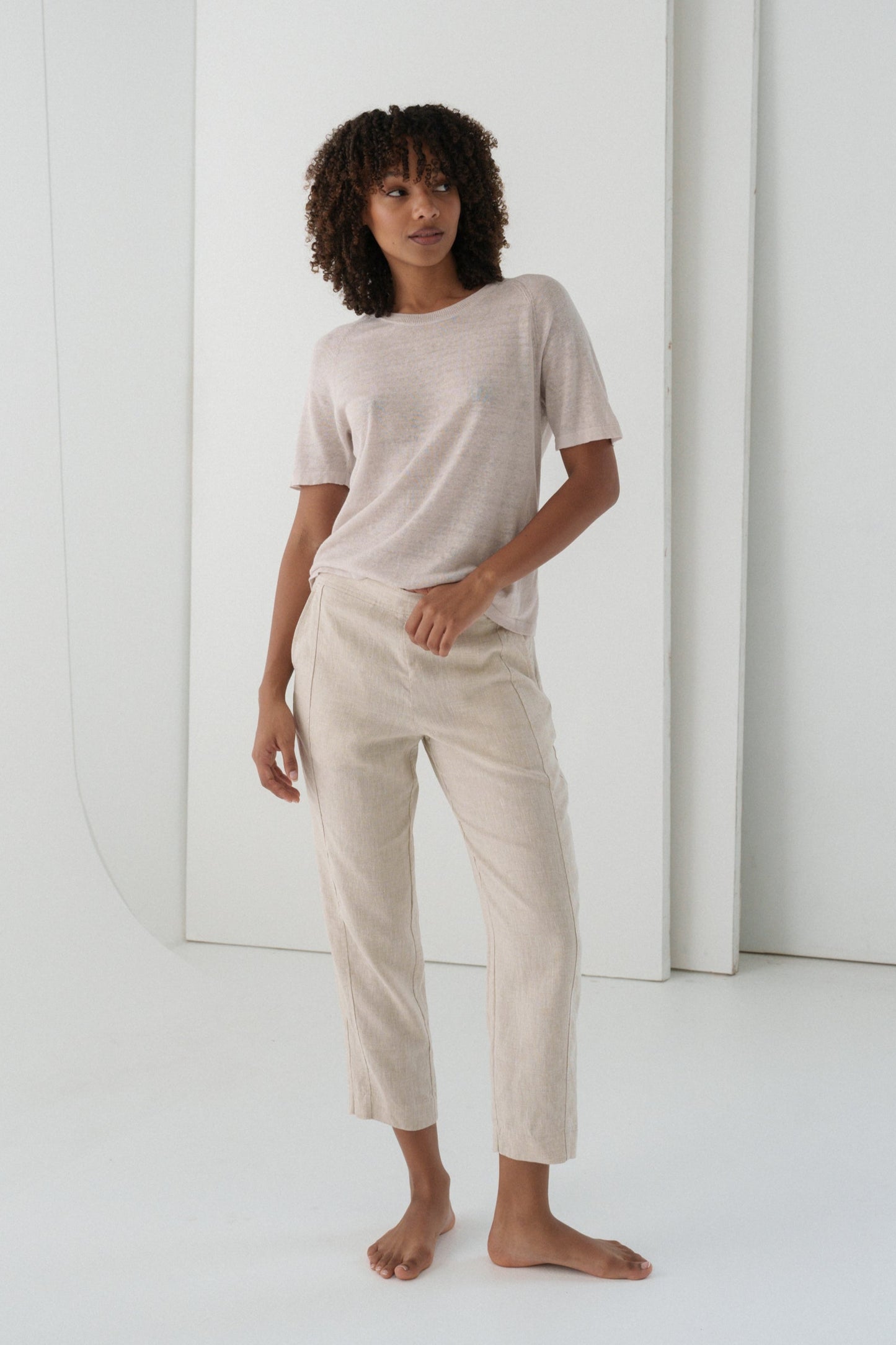 EMER OATMEAL LINEN PANTS