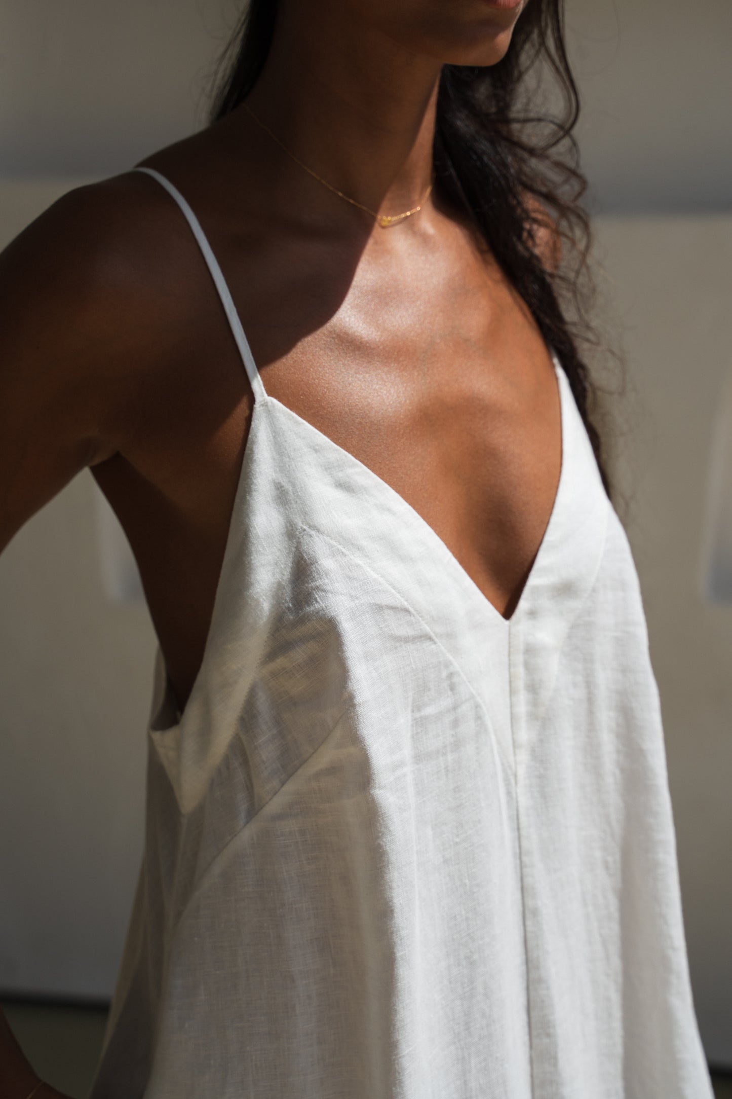 INEZ IVORY LINEN DRESS