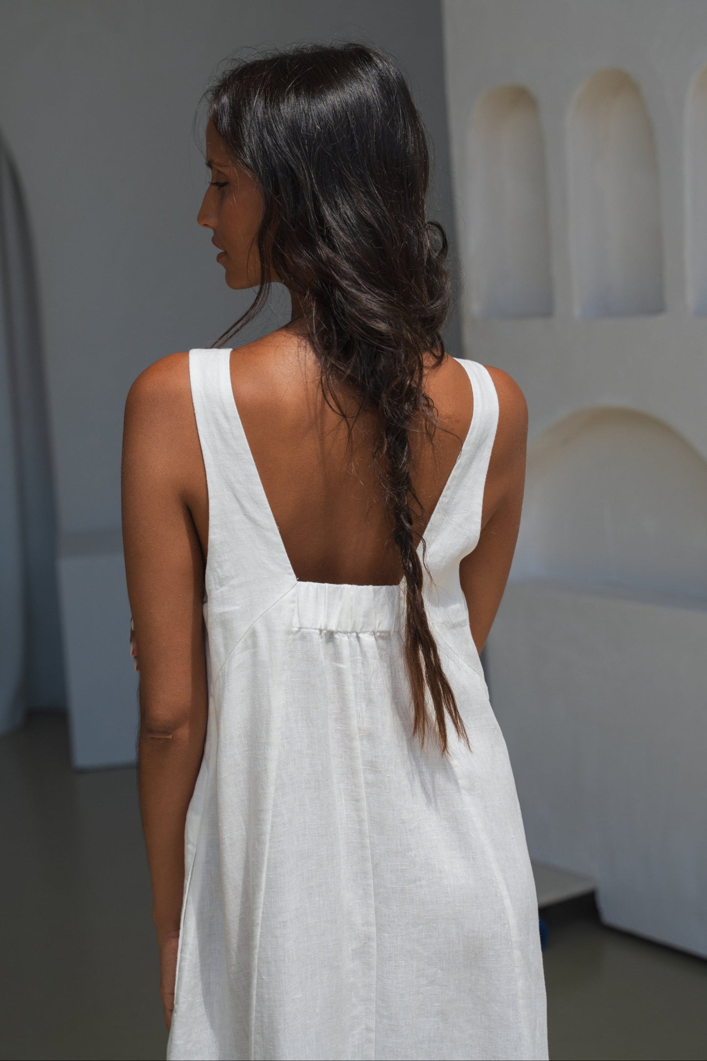 IRIS IVORY LINEN DRESS