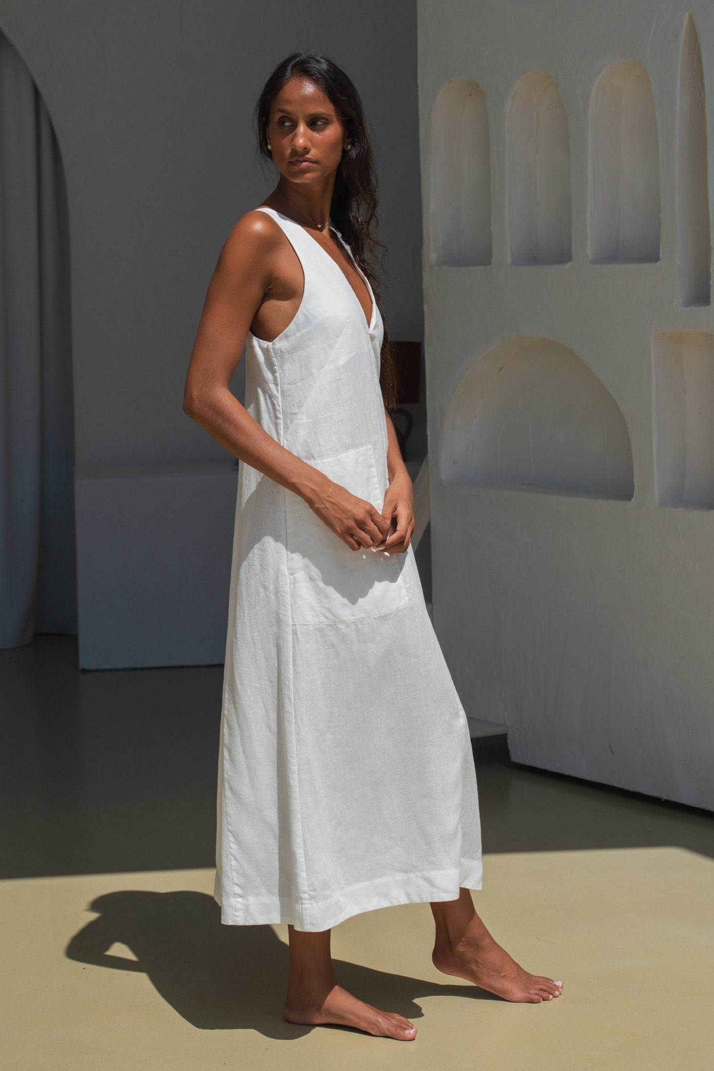 IRIS IVORY LINEN DRESS