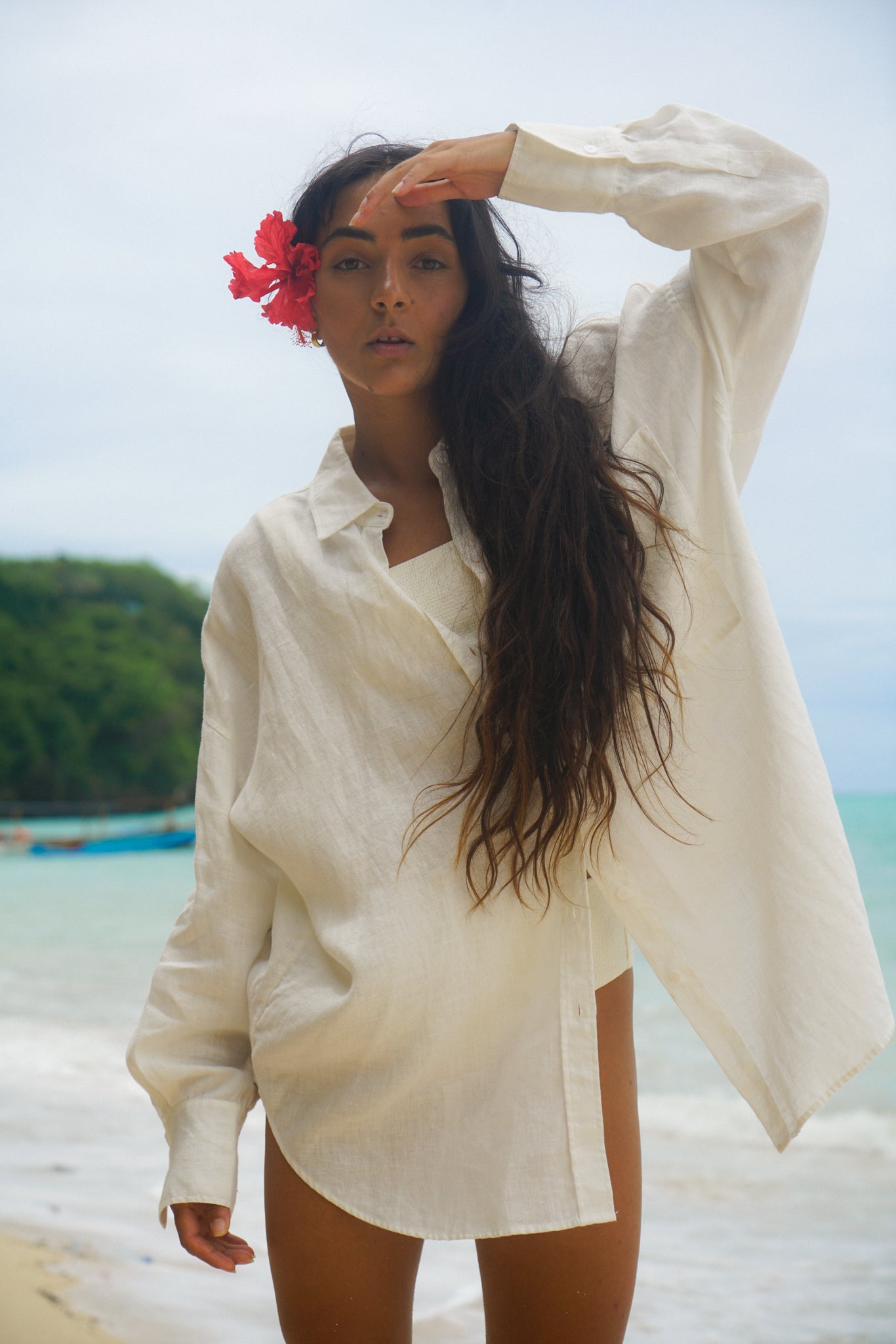 KIRRA IVORY LINEN SHIRT