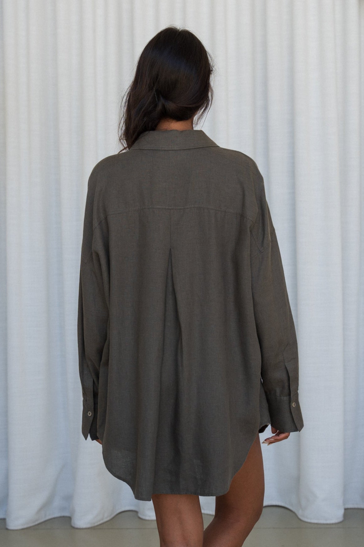 KIRRA KHAKI LINEN SHIRT