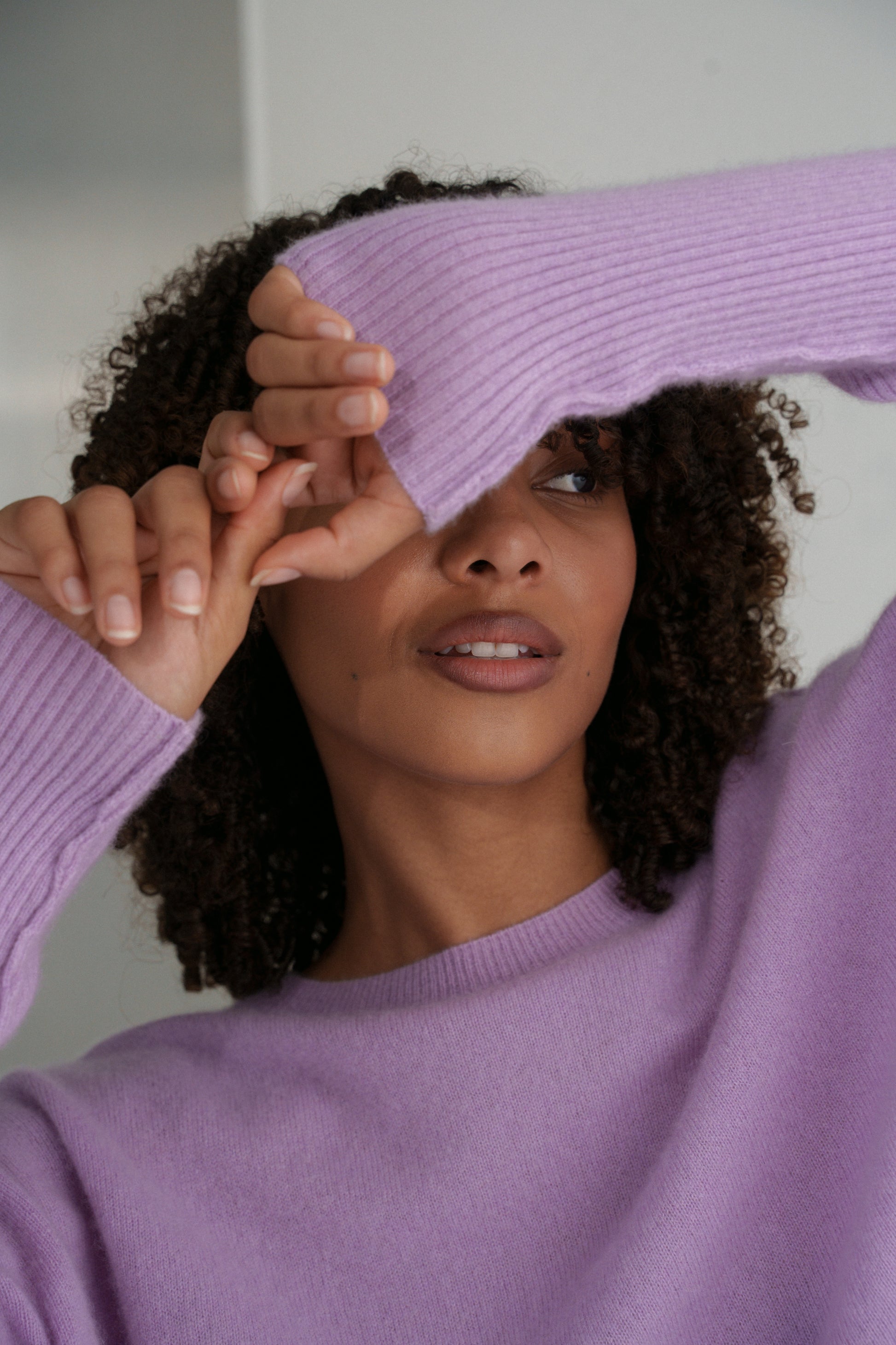 LILLY PILLY Miri cashmere knit top in Lilac