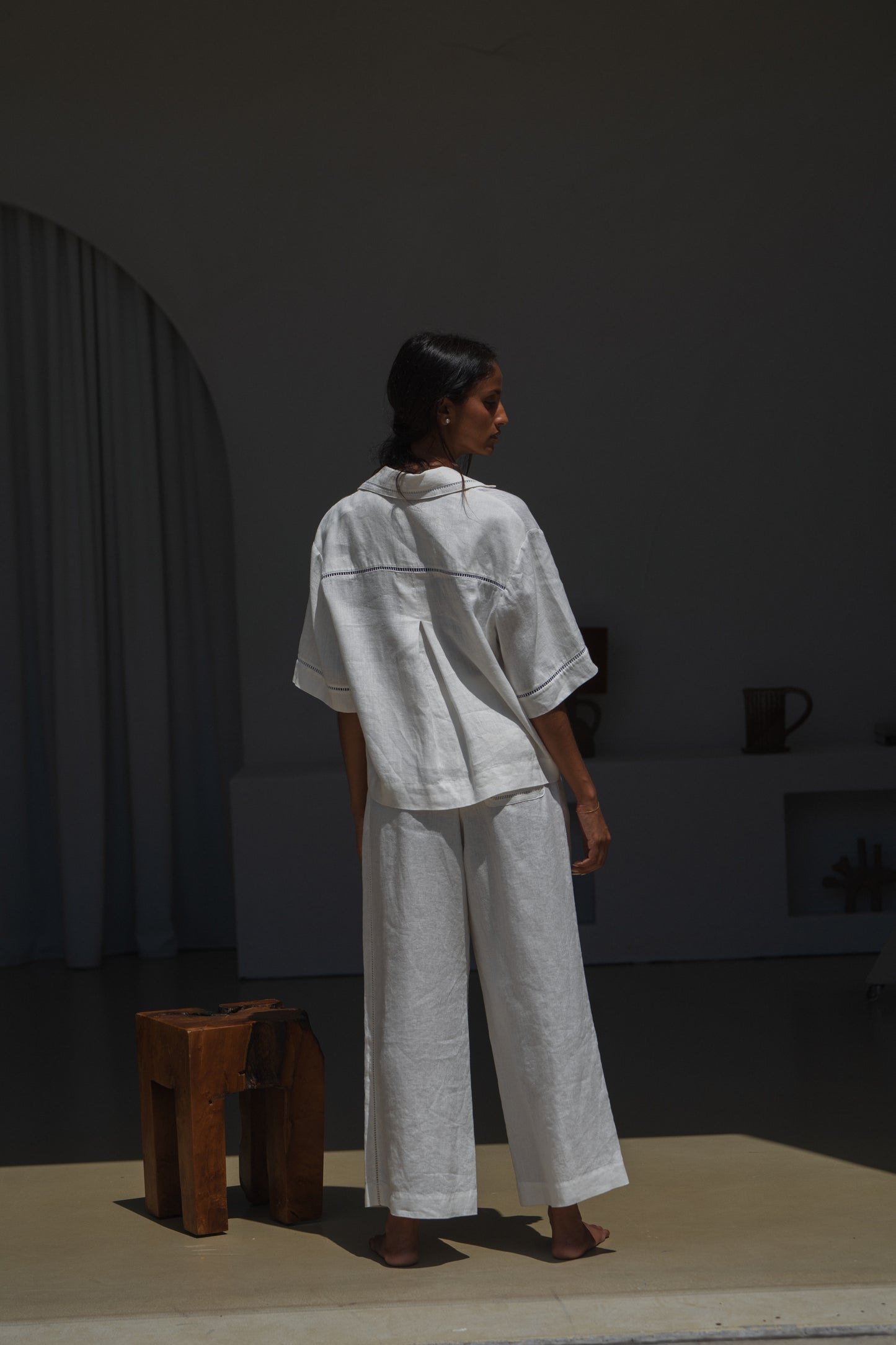 QUINN IVORY LINEN SHIRT