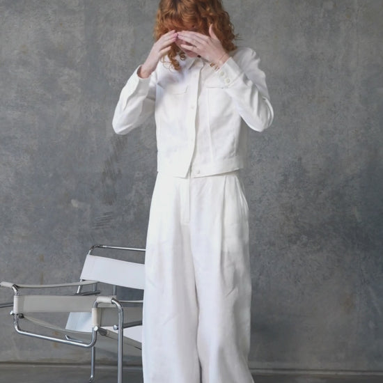 LILLY PILLY Milly linen jacket in Ivory
