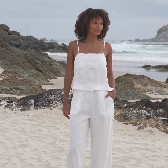 LILLY PILLY Oli linen pants and Rosa top  in Ivory